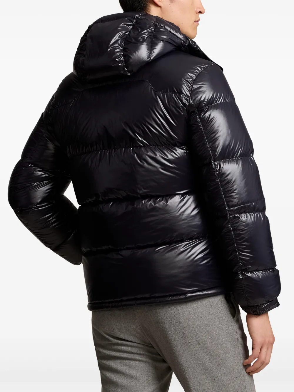 RALPH LAUREN The Gorham Glossed Down Jacket Polo Black Glossy
