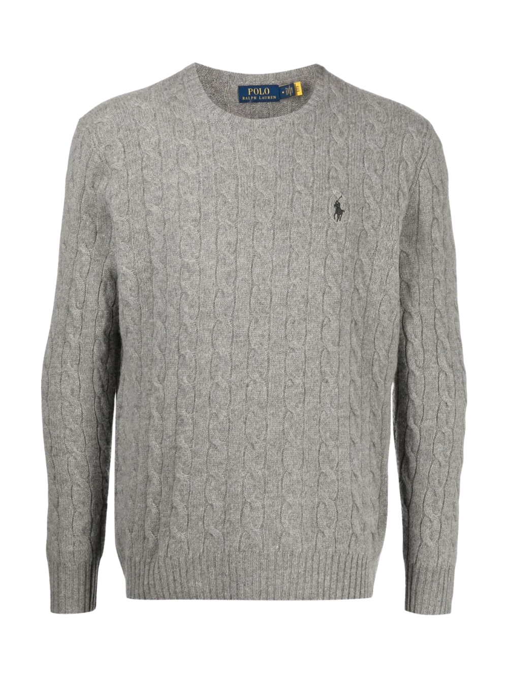 RALPH LAUREN Cable-Knit Wool-Cashmere Sweater Fawn Grey Heather