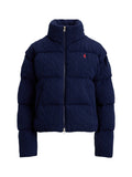 RALPH LAUREN WOMEN Cable Wool-Cashmere Puffer Jacket Spring Navy Heather