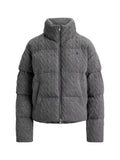 RALPH LAUREN WOMEN Cable Wool-Cashmere Puffer Jacket Flannel Grey Heather