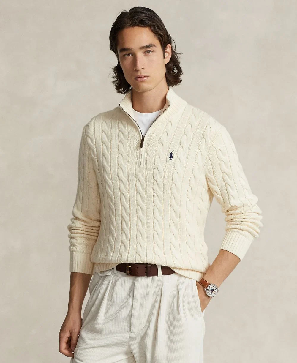 Men's Cable-Knit Cotton Sweater