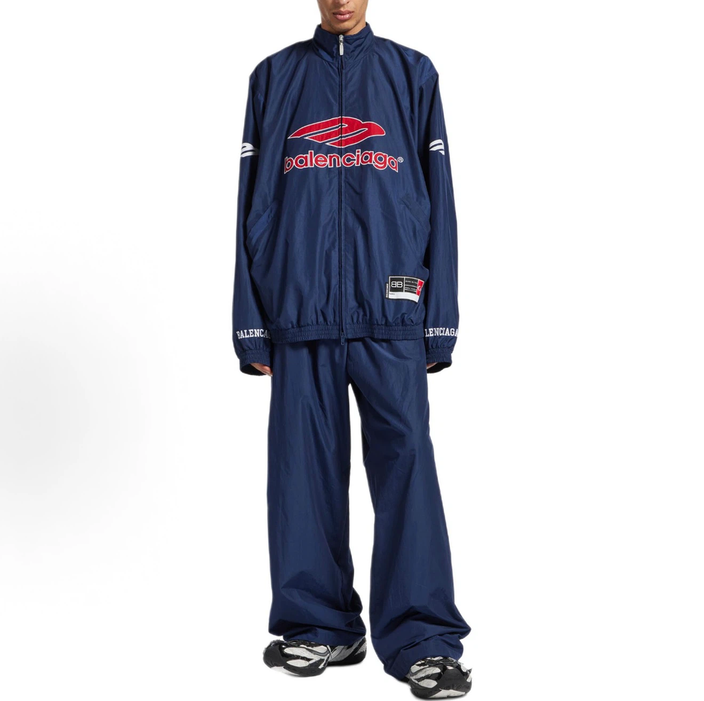 Balenciaga Navy Retro Logo Track Jacket
