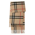 Burberry Unisex Wool Scarf, Classic Check Tassel, Camel