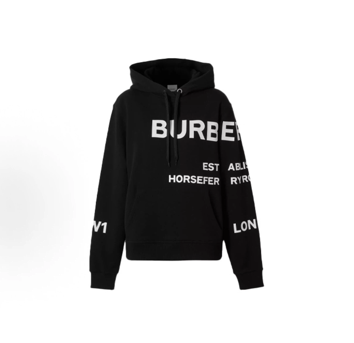 Burberry Unisex Hoodie, Horseferry Print Logo, Black