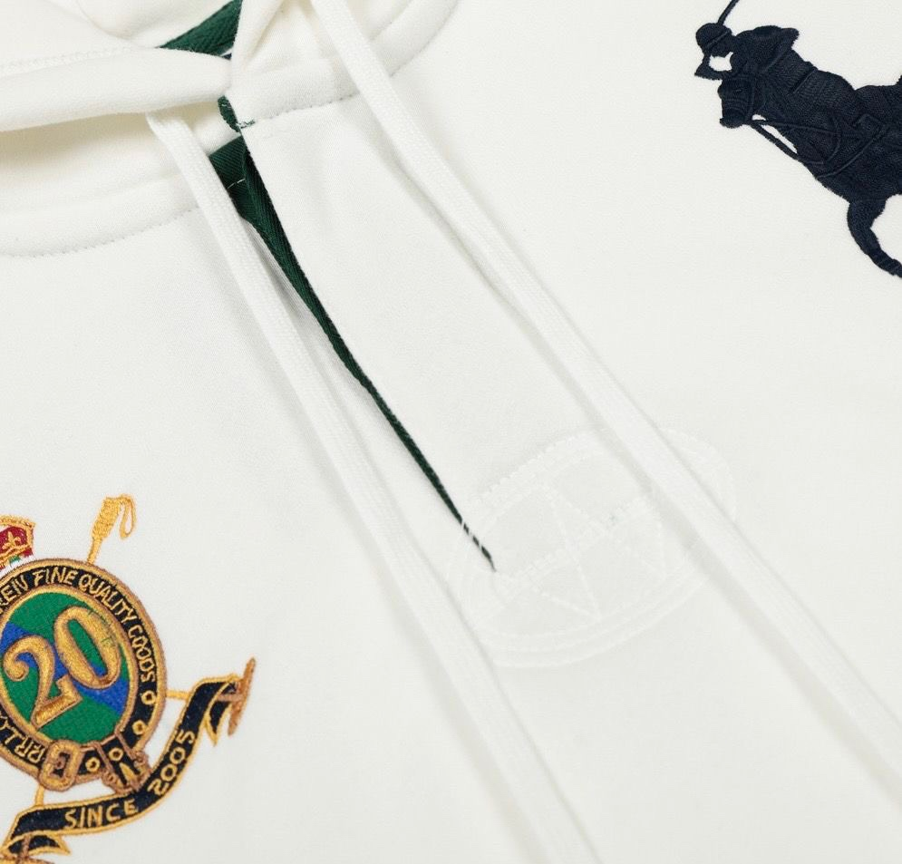 Polo Ralph Lauren Men Crest 3 Embroidered Hoodie White