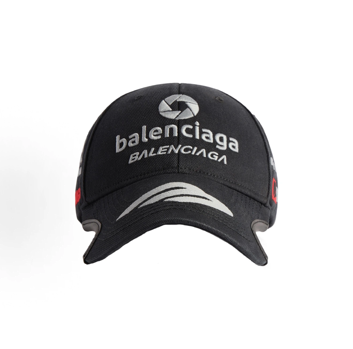 Balenciaga Racing Multi‑Patch Embroidered Baseball Cap Unisex Black