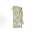 Burberry Women Wool Knit Scarf, Logo Check Pattern, Sage Green