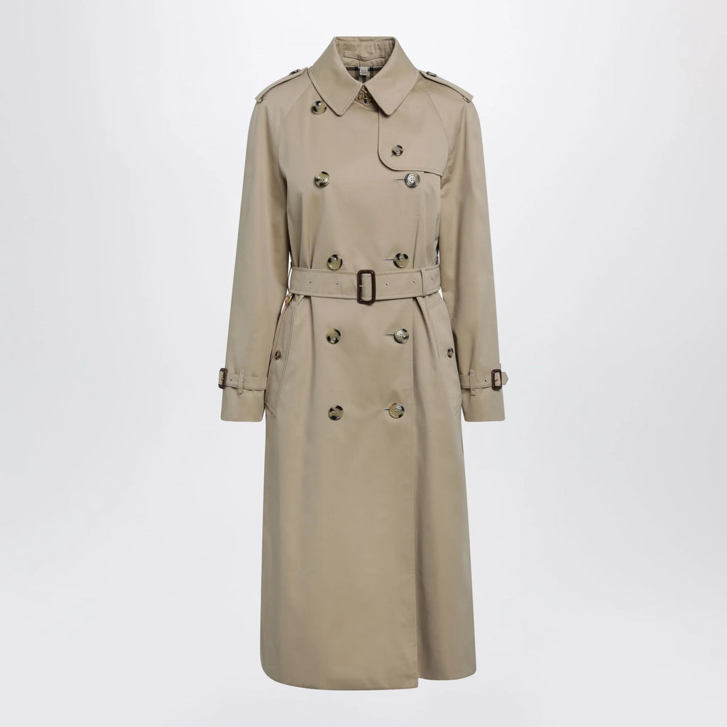 Burberry - Waterloo long cotton gabardine trench coat in honey