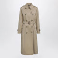 Burberry - Waterloo long cotton gabardine trench coat in honey