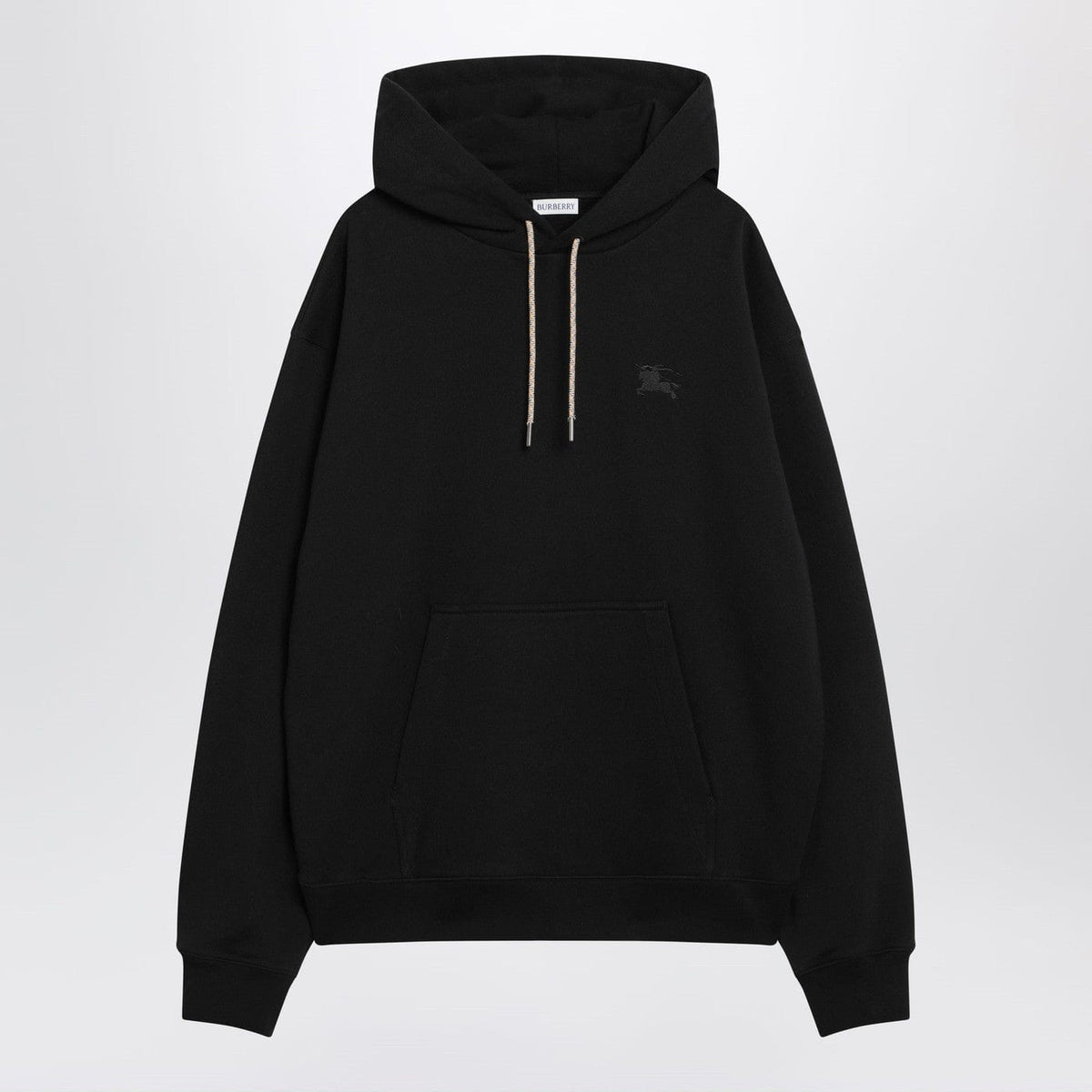 Burberry - Black sweatshirt with Check-pattern inserts
